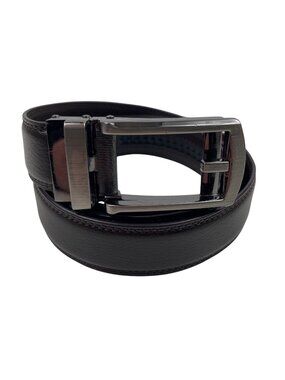 Comfort Click Mens Leather Ratchet Belt Adjustable Size 38 Dark Brown